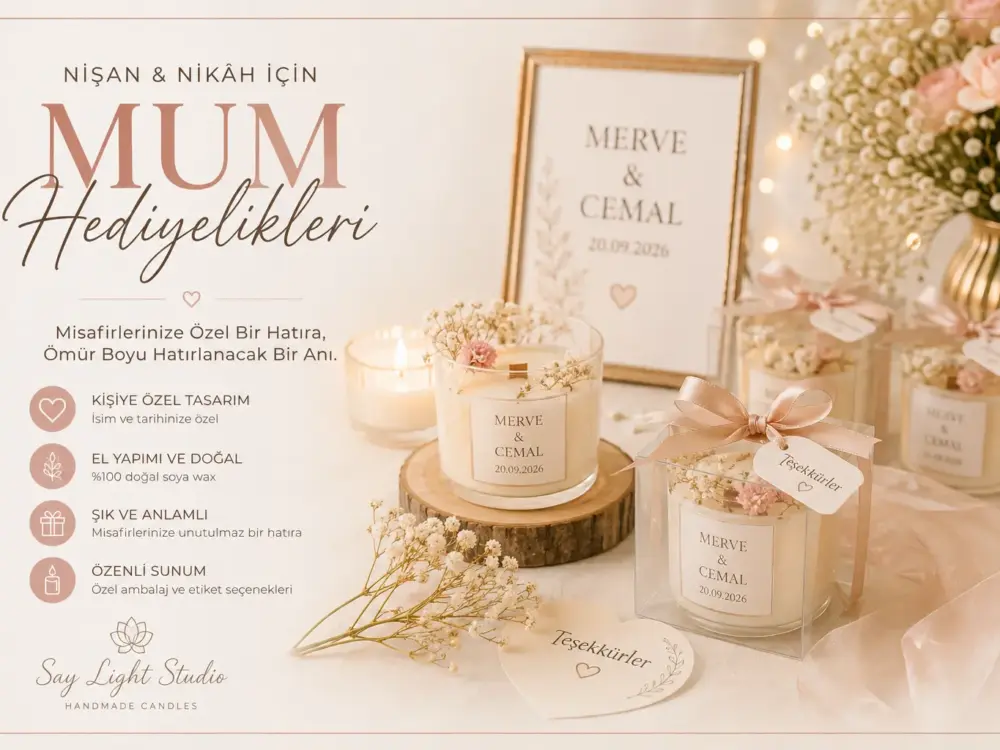 Nişan ve Nikâh İçin Mum Hediyelikleri: Misafirlerinize Özel Bir Hatıra